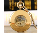 Special Automatic Mechanical Pocket Watch Skeleton Dial Pocket Watches Snake Chain Golden