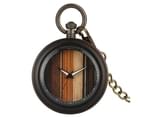 Simple Stripe Design Dial Pocket Watch Men Women Wooden Quartz Pocket Watches 1