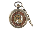 Bronze Roman Digital Dial Pocket Watch Men Hollow Skeleton Manual Mechanical Pocket Watches