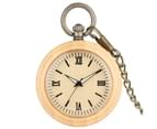 Casual Quarzt Bamboo Pocket Watch Men Simple Dial Pendant Watches 1