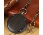Simple Stripe Design Dial Pocket Watch Men Women Wooden Quartz Pocket Watches 7