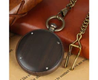 Men's Wooden Pocket Watch Concise Dial Pocket Watches Women Alloy Thick Chain Pendant Watch