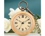 Casual Quarzt Bamboo Pocket Watch Men Simple Dial Pendant Watches 2