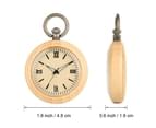 Casual Quarzt Bamboo Pocket Watch Men Simple Dial Pendant Watches 3