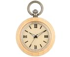 Casual Quarzt Bamboo Pocket Watch Men Simple Dial Pendant Watches 5