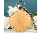 Casual Quarzt Bamboo Pocket Watch Men Simple Dial Pendant Watches