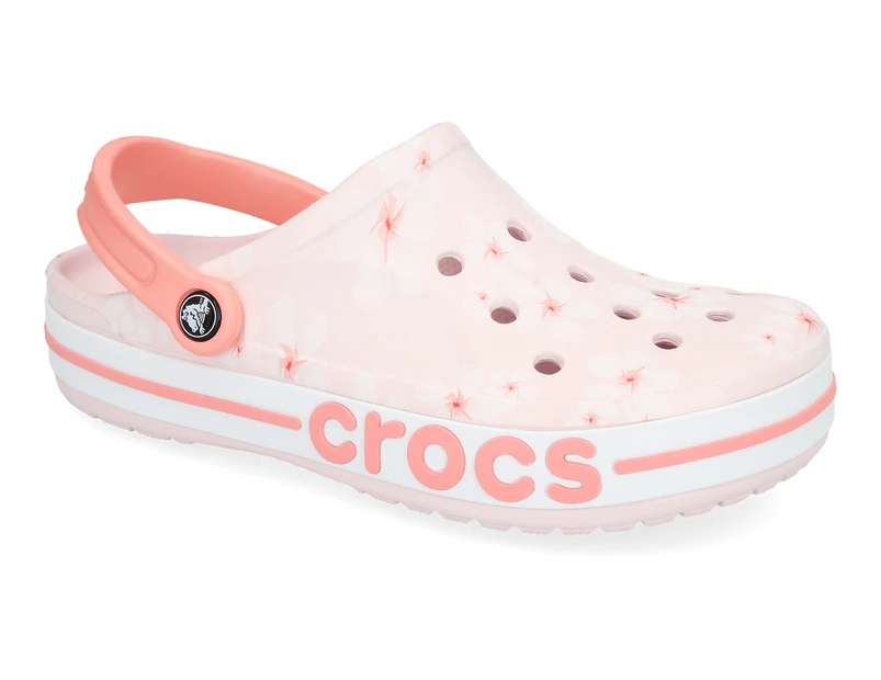 Crocs Women's Bayaband Graphic II Clog Sandals - Barely Pink/Floral