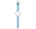 Tony Bianco Women's 42mm Williams Slim Leather Watch - Silver/White/Blue