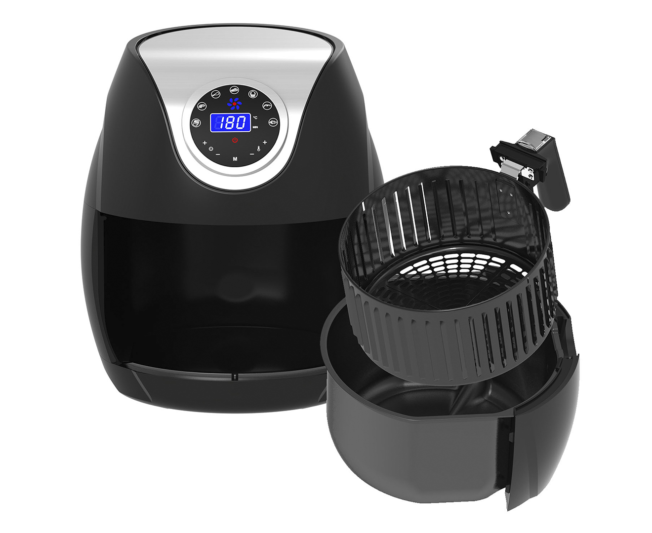 kitchen and table digital air fryer with accessories