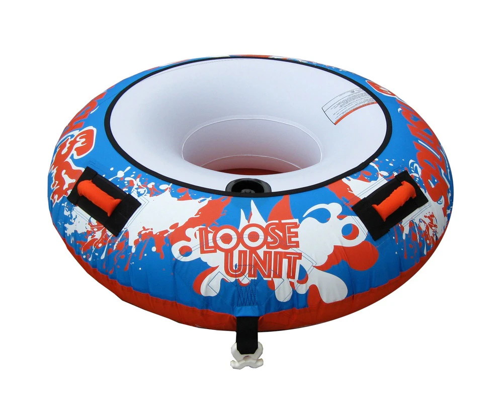 Loose Unit Splash Solo Ski Tube with Rope and Pump