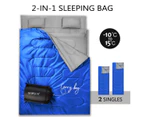 Camping Sleeping Bag Double Outdoor Hiking Tent Winter Thermal