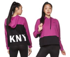 DKNY Women's Pullover Hoodie - Magenta/Black