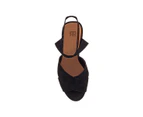 La Redoute Collections Womens Velvet High Heel Sandals With Diamante - Black