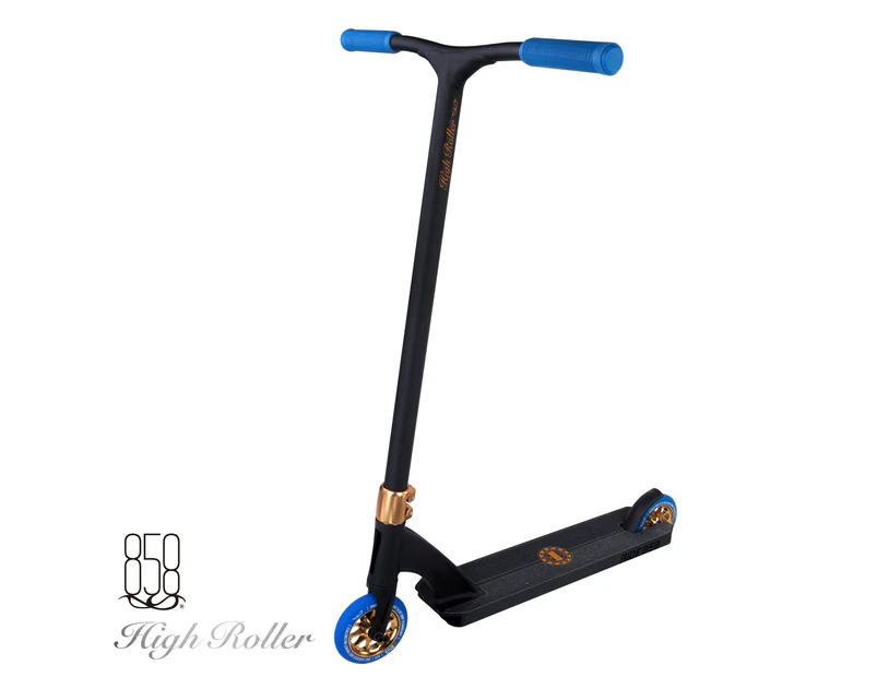 High Roller Scooter With Patent Reinforced Aluminium Bar For The Ultimate Performance (Bronze/Blue)