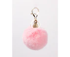 Faux Fur Pom-Pom Keychain Baby Pink
