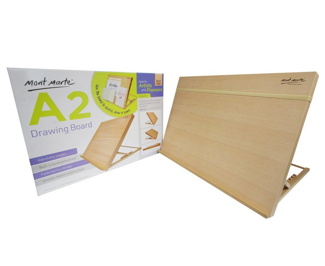 Mont Marte A2 Drawing Board Easel w/ Elastic Band