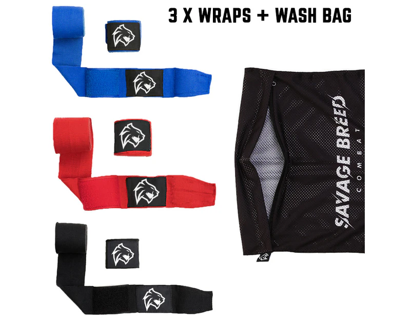 Boxing Hand Wraps Value Pack + Wash Bag For Boxing Muay Thai Kickboxing Mexican Style Bandages 4.5m