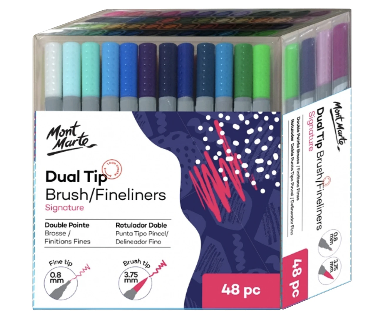 Mont Marte Signature Dual Tip Brush Marker 48-Pack