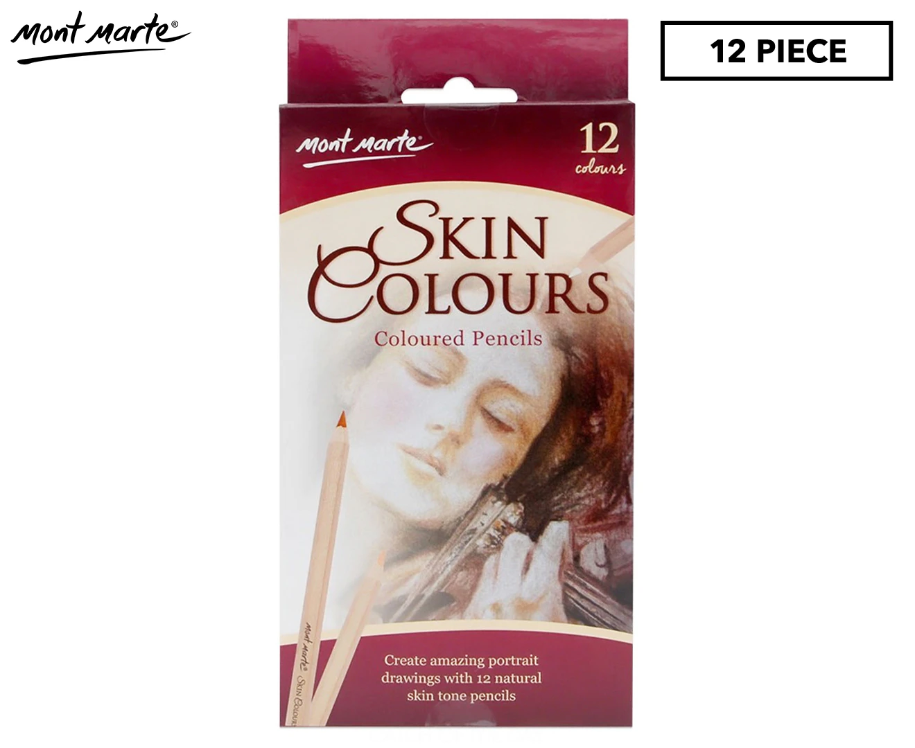 Mont Marte Skin Tone Coloured Pencils 12-Pack