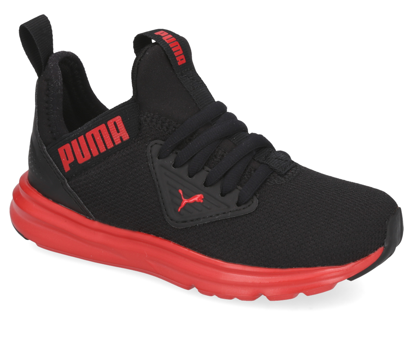 Puma Boys' Pre-School Enzo Beta Shine AC Sports Shoes - Black/Red ...