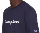 Champion Men's Script Short Sleeve Tee / T-Shirt / Tshirt - Navy