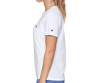 Champion Women's Script Short Sleeve Tee / T-Shirt / Tshirt - White