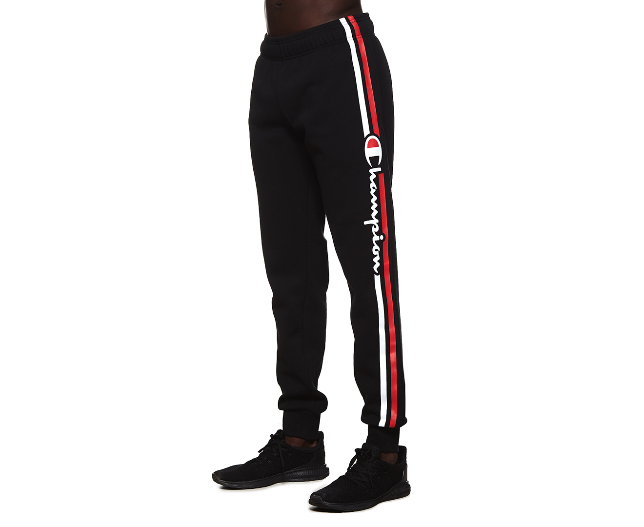 Champion Men's Sporty Trackpants / Tracksuit Pants - Black/White ...