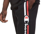 Champion Men's Sporty Trackpants / Tracksuit Pants - Black/White