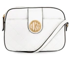 Guess Plush Quilted Camera Cross Body Bag - White