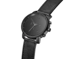MVMT Men's 45mm Chrono Leather Watch - Black