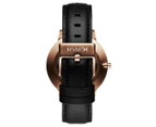 MVMT Women's 38mm Boulevard Leather Watch - Black/Rose Gold