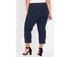 Beme 7/8 Luxe Pull on Side Split Jean   - Womens Plus Size Curvy - INDIGO