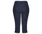 Beme 7/8 Luxe Pull on Side Split Jean   - Womens Plus Size Curvy - INDIGO