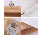 2X White Wooden Table Lamp Timber Bedside Lighting Desk Reading Light