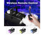 Fog Machine with Wireless Remote Control and Colorful LED Lights Fog Machine Portable for Christmas Festival Club Stage Wedding Black