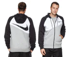 Nike Men's NSW Swoosh Zip Hoodie - Dark Grey Heather/White/Black