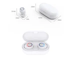 TW60 Bluetooth Headset Wireless Earbud Touch Bluetooth Sports Headphone Wireless Bluetooth Headset with Charging Box-WHITE