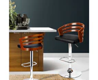 Artiss Wooden Bar Stools PU Leather Kitchen Bar Stool Dining Chairs Gas Lift