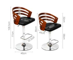 Artiss Wooden Bar Stools PU Leather Kitchen Bar Stool Dining Chairs Gas Lift