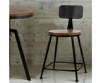 Artiss 2x Vintage Bar Stools Chairs Retro Industrial Wooden Bar stool Kitchen