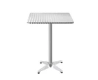 Outdoor Bar Table Indoor Furniture Bar Setting Adjustable Aluminium Square 70/110cm Patio Gardeon