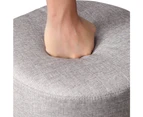 Artiss Wooden Foot Stool Ottomans Pouffe Footstool Fabric Foot Rest Seat Grey