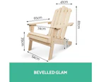 5pc Outdoor Chair and Table Set Beach Chairs Wooden Adirondack Sun Lounge Lounger Patio Garden Furniture Gardeon
