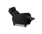 Artiss Luxury Sofa Recliner Chair Lounge Foam Padded Fabric Armchair Couch Black