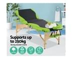 Zenses 70CM Wooden Portable Massage Table 3 Fold Beauty Therapy Bed Waxing Green 5