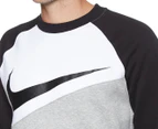 Nike Men's NSW Swoosh Crew Sweater - Dark Grey Heather/White/Black