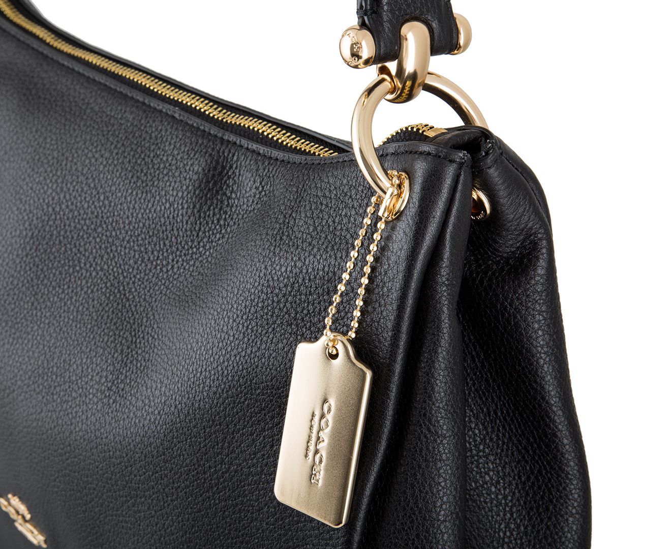 Coach Pebbled Leather Mia Shoulder Bag - Black | Catch.co.nz