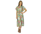 Phagun Floral Bohemian Cotton Caftan Dress Maxi Nightwear Kaftan - Multicolor