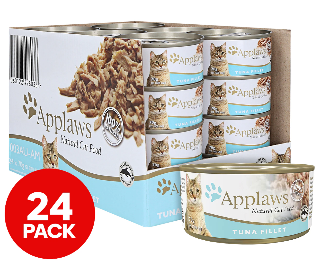 24pk Applaws Natural Cat Food Tuna Fillet 70g