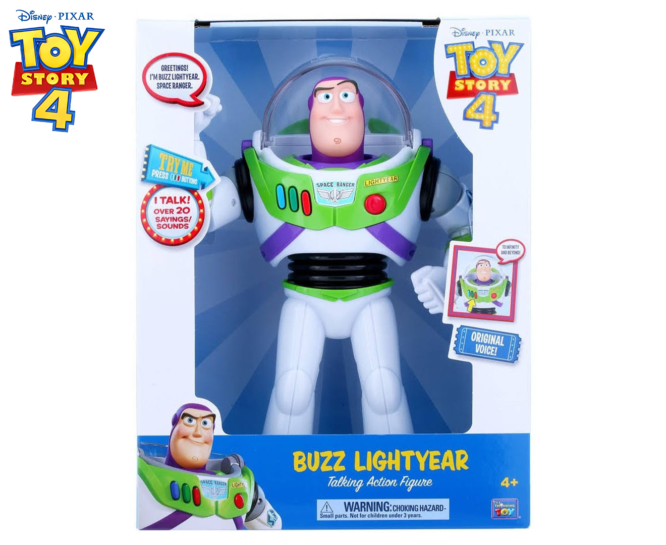 Toy Story 4 Talking Buzz Lightyear Action Figure Multi Nz